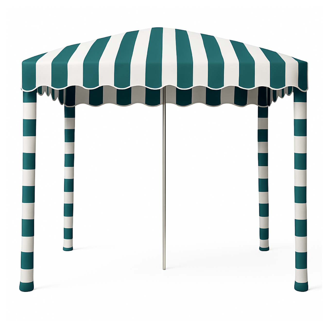 Sundayz Cabana in Lagoon – turquoise beach cabana set up on South African beach providing shade for the whole family