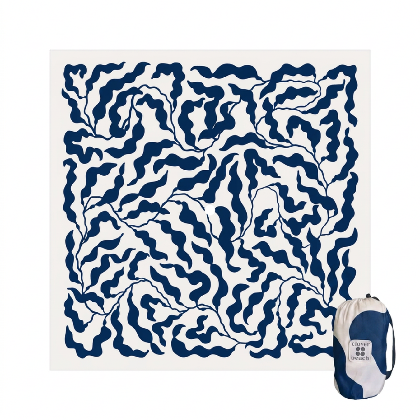 Sundayz Beach Mat in Atlantic – navy oversized beach mat on South African sand