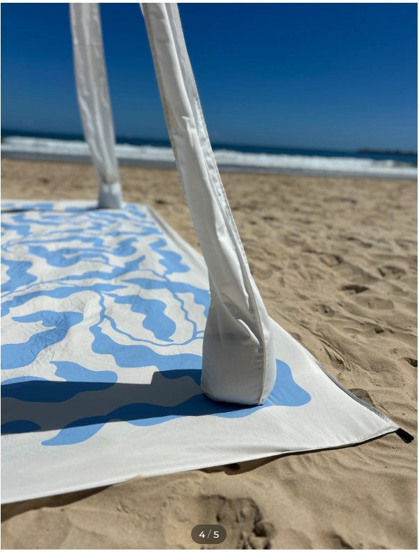 Sundayz Beach Mat laid out beneath Sundayz Cabana on South African beach